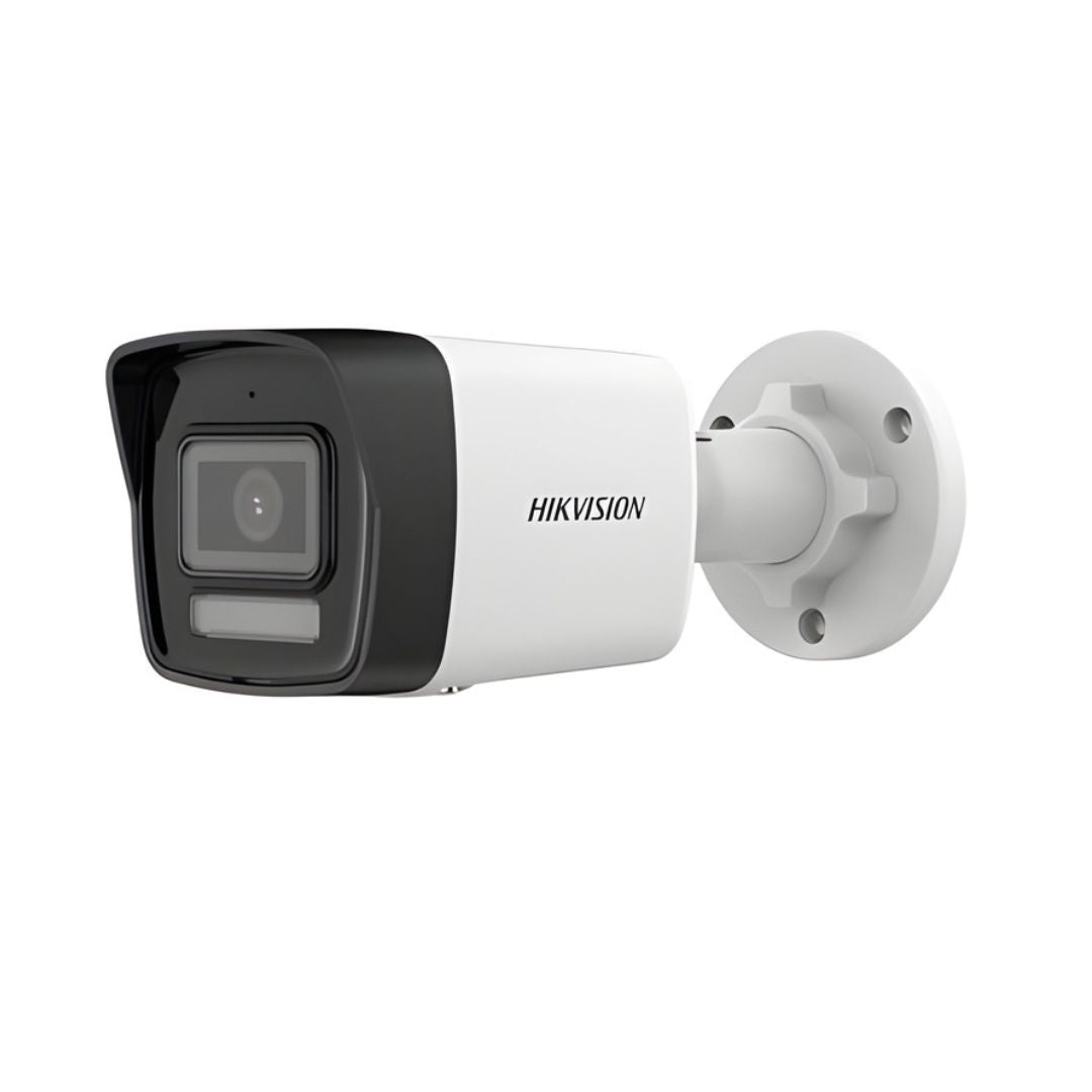 Hikvision DS-2CD1043G2-LIU(2.8mm)  4 MP Überwachungskamera mit Personen- und Fahrzeugerkennung, Smart Hybrid Light, Mikrofon und IP67-Schutz für außen und innen.