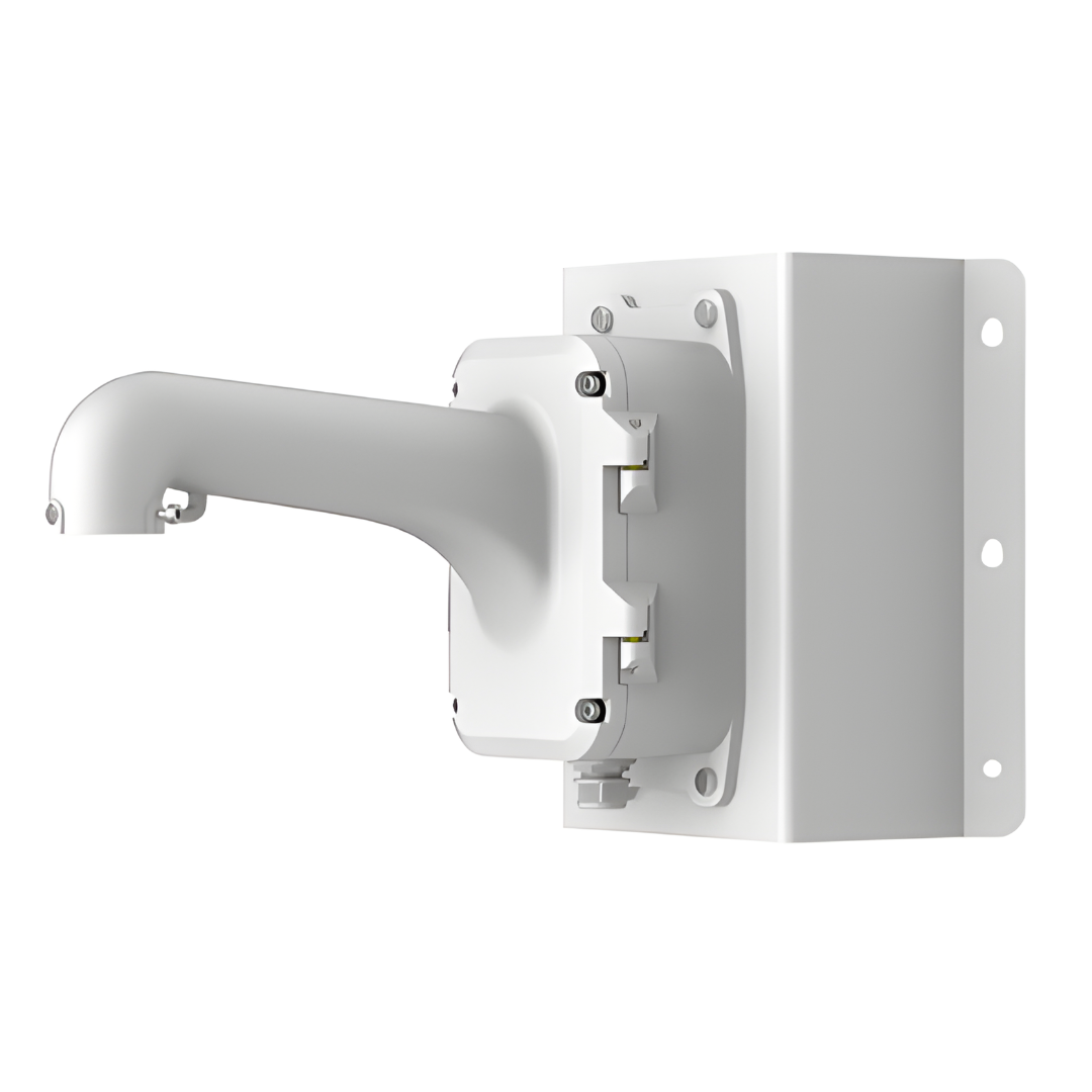 Grundig Corner Mount Bracket with Junction Box for PTZ Domes GD-BR-AMC04 on a white background.