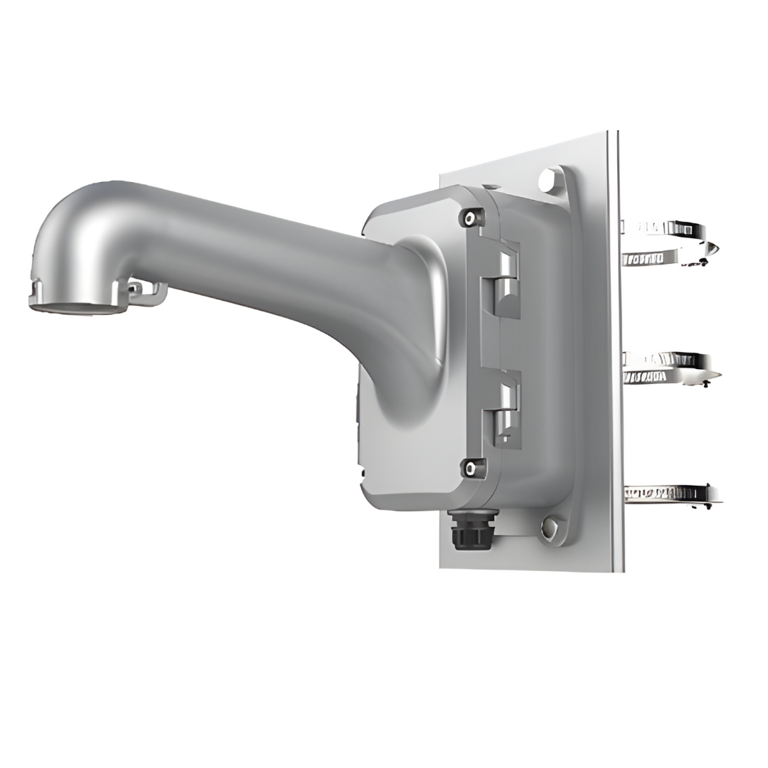Grundig Pole mount with junction box for PTZ domes, silver-gray GD-BR-AML06S on a white background