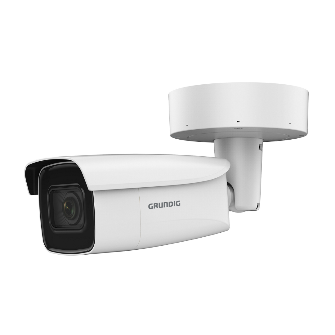 GD-CI-AP4637T – Produktfoto einer 4 MP Bullet IP-Kamera (2,8–12 mm Motor-Vario, ICR, IR-LED, WDR) vor weißem Hintergrund