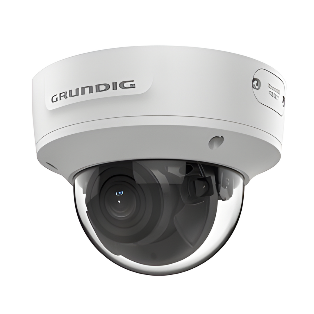 GD-CI-AP6637V – Produktfoto einer 6 MP Fixdome IP-Kamera (2,8–12 mm Motor-Vario, ICR, IR-LED, WDR) vor weißem Hintergrund.
