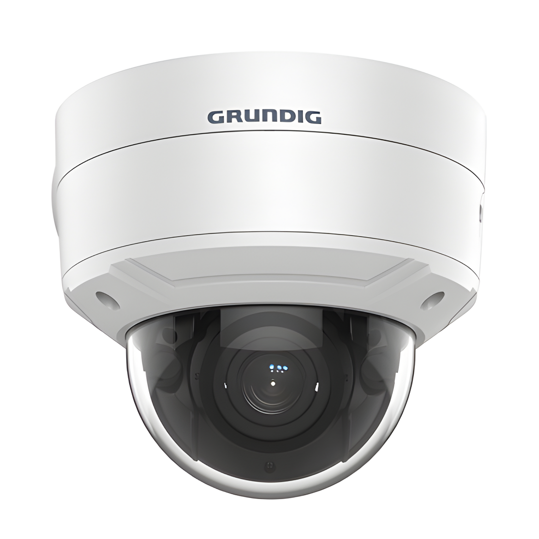GD-CI-CP4637V – Produktfoto einer 4 MP Fixdome IP-Kamera (2,8–12 mm Motor-Vario, ICR, IR-LED, WDR) vor weißem Hintergrund.