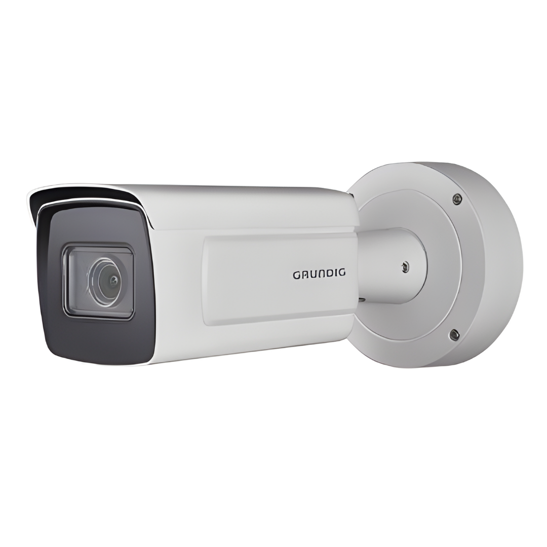 GD-CI-DT4637T – Produktfoto einer 4 MP Bullet IP-Kamera (2,8–12 mm Motor-Vario, ICR, IR-LED, WDR, LPR) vor weißem Hintergrund.