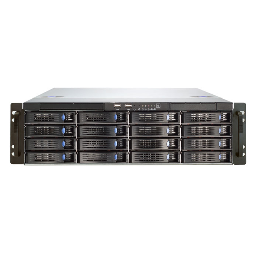 Grundig Multi-Channel Server for C-WERK with 16 HDD Bays GD-HW-ATSV016R on a white backgroud.