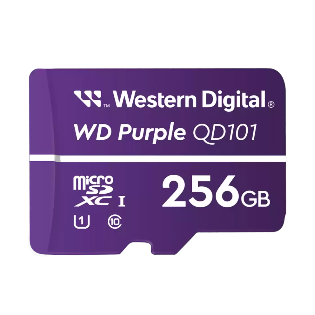 Grundig 256 GB Western Digital Purple microSD Card GD-HW-SD-256GB on a white background.