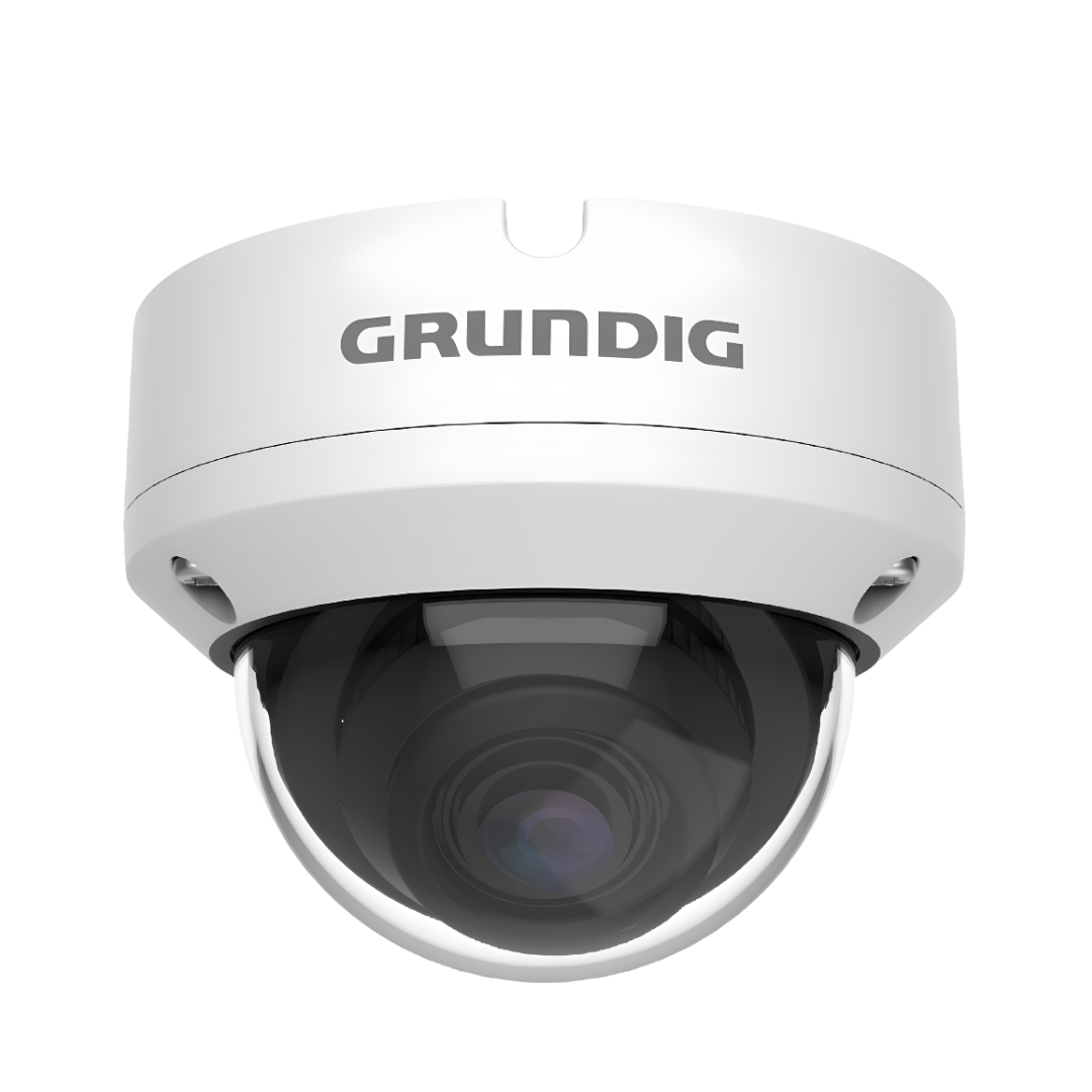 GU-CI-AC8616V – Produktfoto einer 8 MP Fixdome IP-Kamera (2,8 mm Objektiv, ICR, IR-LED, dWDR) vor weißem Hintergrund