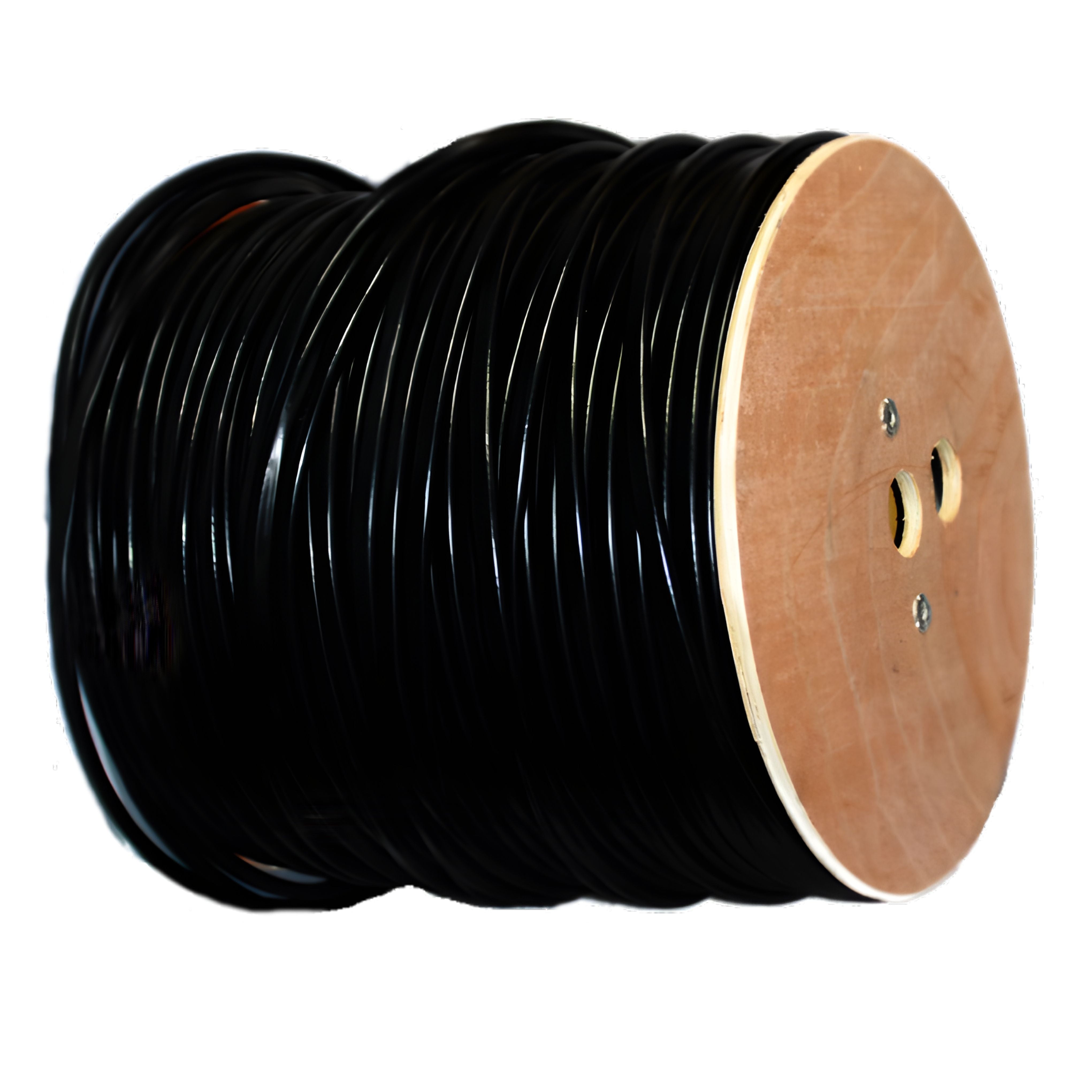RG59 Koaxialkabel mit Stromleitung 305m schwarz, doppelt geschirmtes 75 Ohm CCTV Überwachungskabel für Video und Strom
